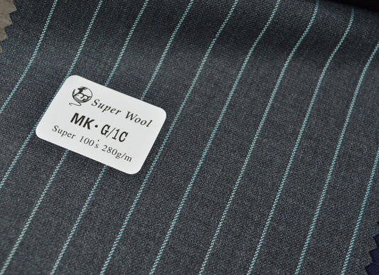 Slate Gray W/Blue Pinstripe