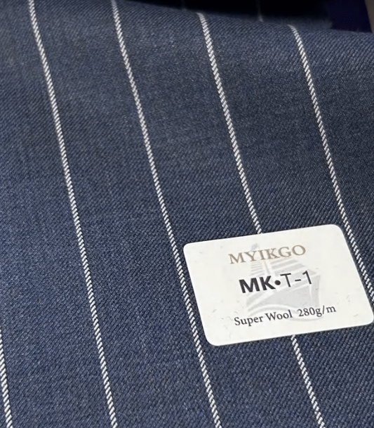 Charcoal Blue W/White Pinstripe