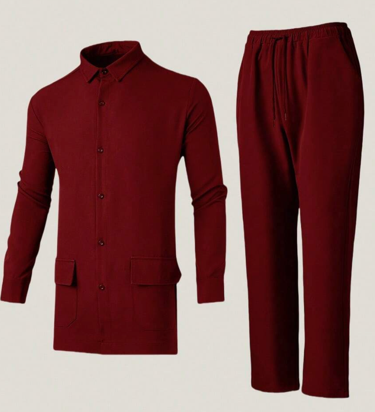 2-Piece Burgundy Kaftan W/Pockets